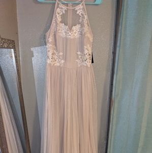 Strapless Sequins embroid top dress